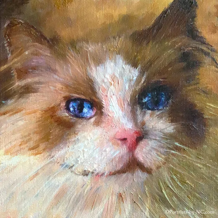 Custom Cat Oil Portrait Portraits by NC Necklaces
