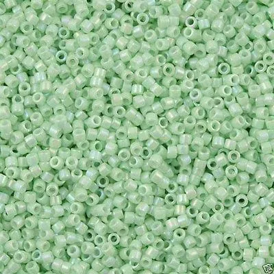 DB1506 Opaque LtMint AB Miyuki Delica 110 Peppy Beads Earrings