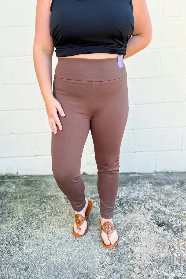 Dear Scarlett Necklaces 26 Magic Ankle Crop Skinny Pants Dark Brown
