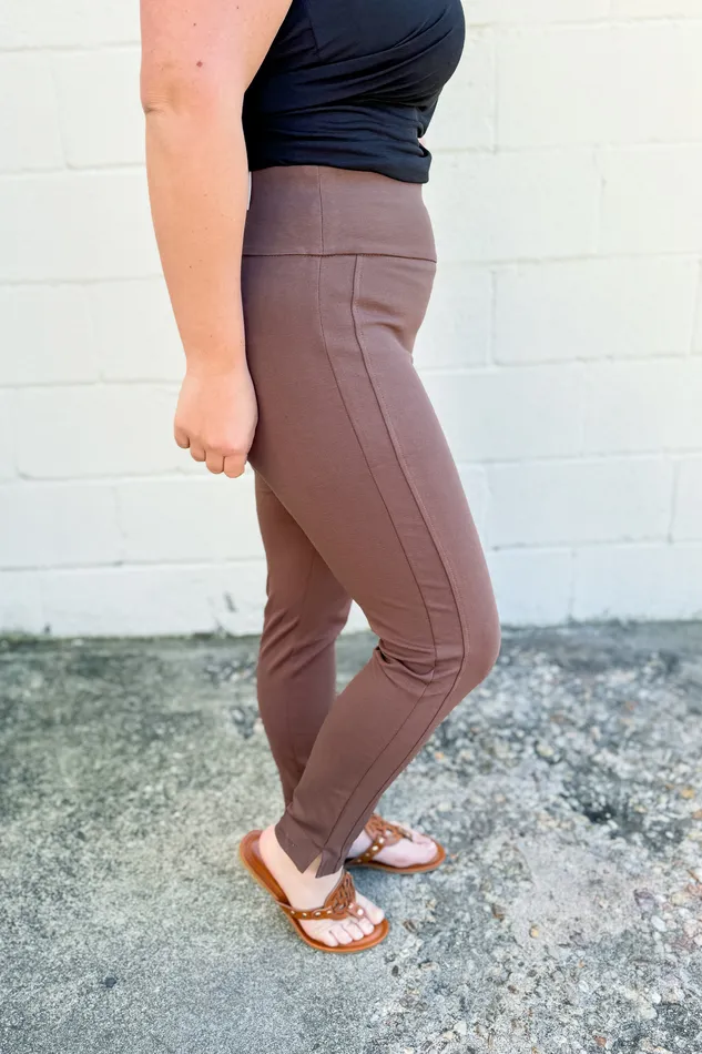 Dear Scarlett Necklaces 26 Magic Ankle Crop Skinny Pants Dark Brown