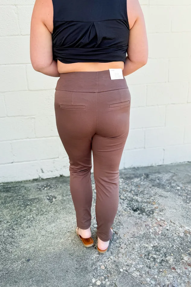 Dear Scarlett Necklaces 26 Magic Ankle Crop Skinny Pants Dark Brown