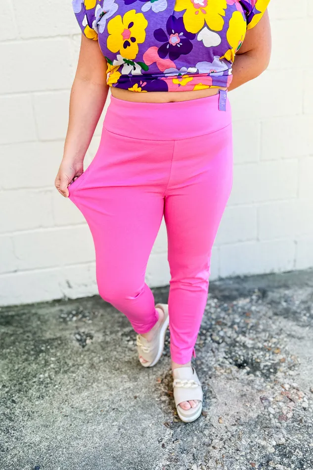 Dear Scarlett Necklaces 26 Magic Ankle Crop Skinny Pants Dark Pink