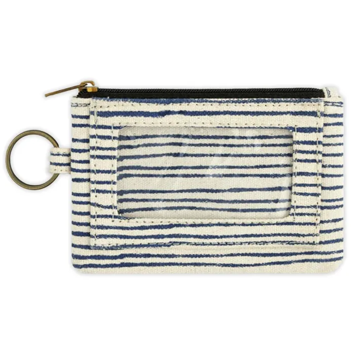 DEMDACO Earrings JOYN Cotton ID Holder Navy Pinstripe
