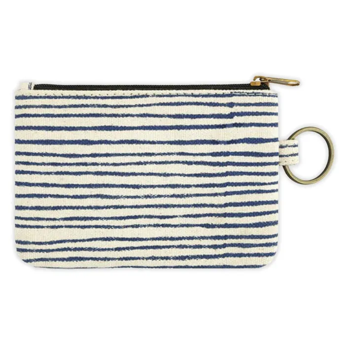 DEMDACO Earrings JOYN Cotton ID Holder Navy Pinstripe