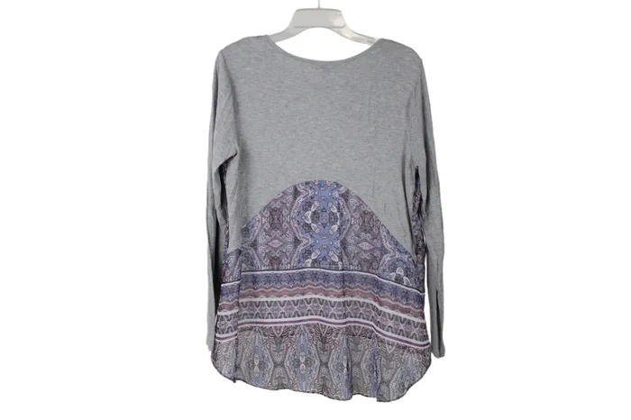Democracy Gray Purple Shirt L Democracy Earrings