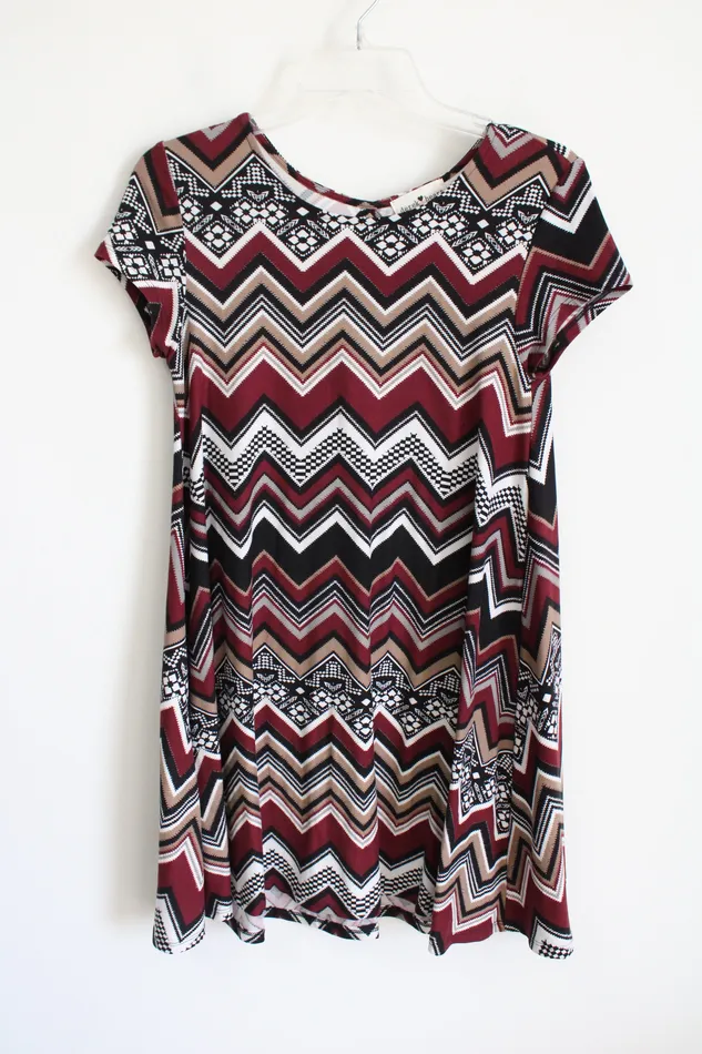 Derek Heart Maroon Chevron Dress S Derek Heart Necklaces