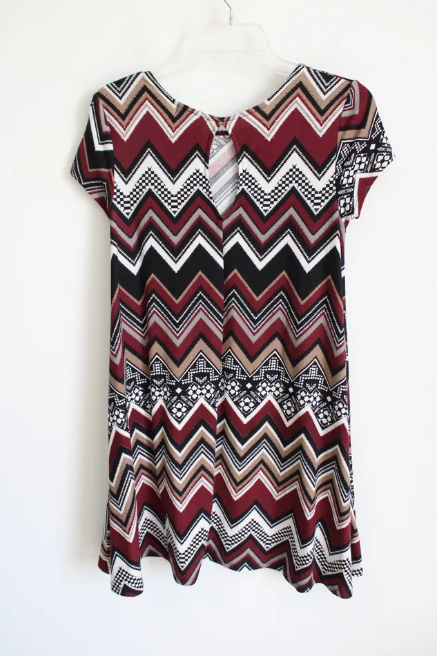 Derek Heart Maroon Chevron Dress S Derek Heart Necklaces