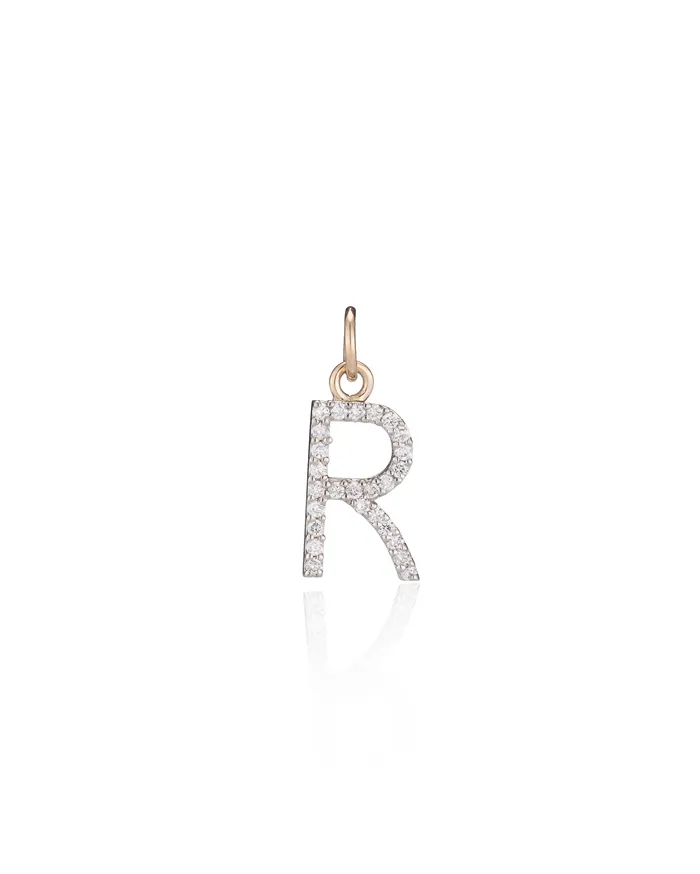 Diamond R Letter Charm RACHEL LYNN CHICAGO Charm Necklaces