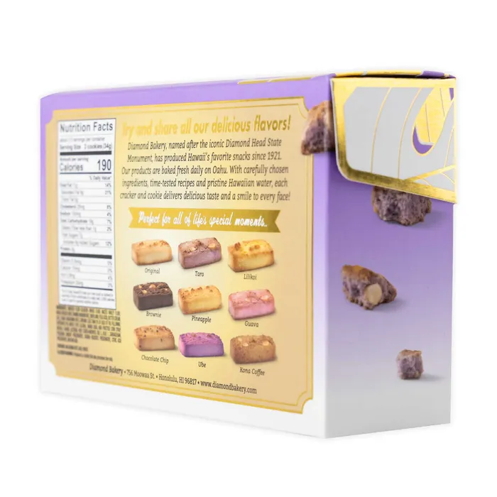 DIAMONDBAKERY Earrings Diamond Bakery Hawaiian Macadamia Taro Shortbread Cookies 4 oz