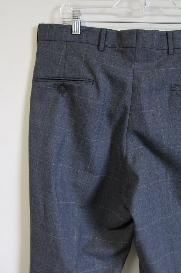 Eagle Clothes Earrings Eagle Clothes Gray Windowpane Pant 36X28