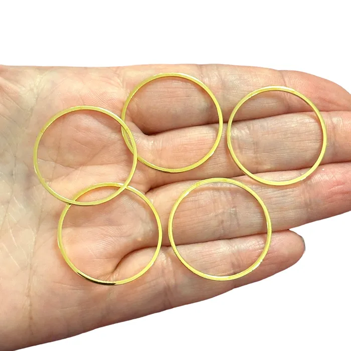 Earrings 24Kt Gold Plated 28mm Connector Rings 28mm Closed Gold Rings 5 pcs in a pack Peppy Beads