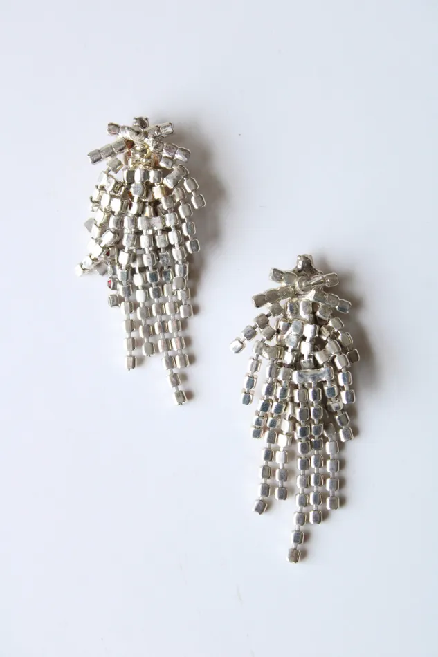 Earrings Afterthoughts Afterthoughts Vintage Red Clear Stone Stud Chandelier Earrings