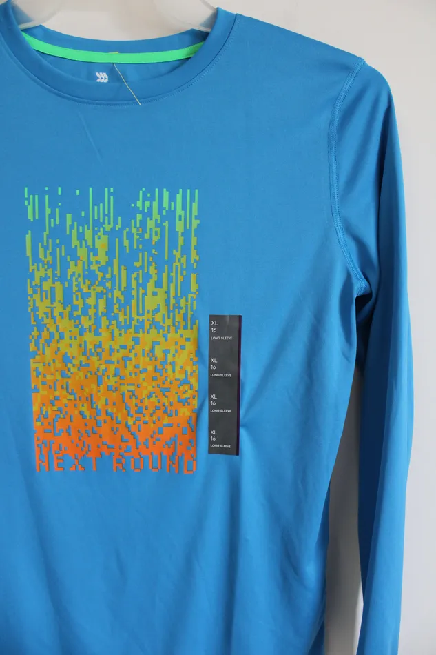 Earrings All In Motion NEW All In Motion Blue Long Sleeved Shirt Youth XL 16