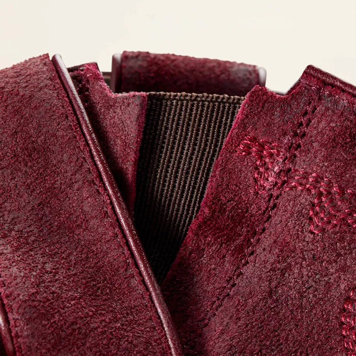 Earrings ARIAT WOMENS LARAMIE STRETCHFIT SUEDE WESTERN BOOT BURGUNDY Ariat