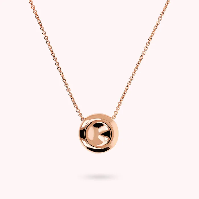 Earrings Bronzallure Collana Catena Rolo con Pendente a Bottone Lucido