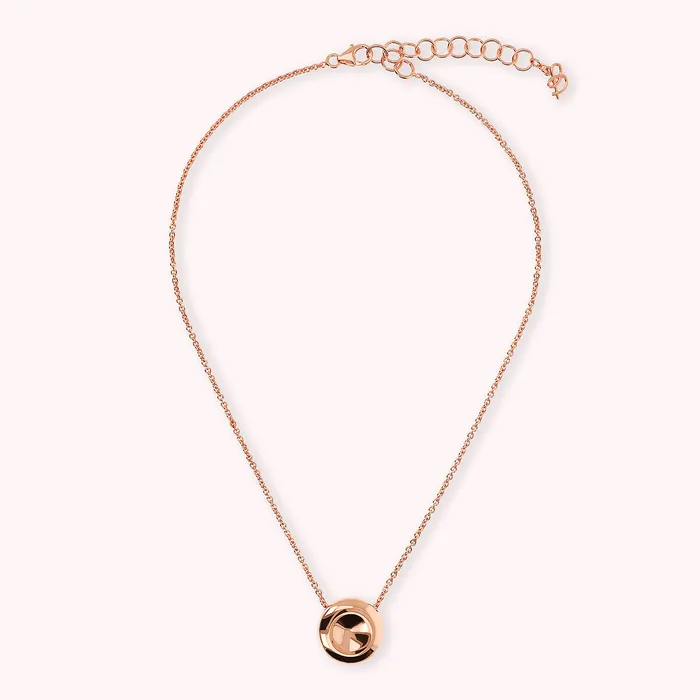 Earrings Bronzallure Collana Catena Rolo con Pendente a Bottone Lucido