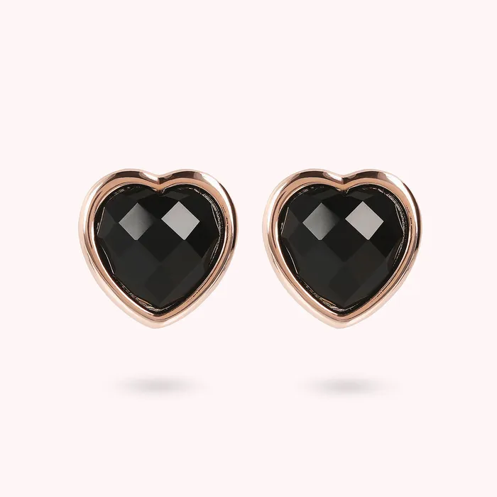 Earrings Bronzallure Orecchini Cuore a Lobo in Pietra Naturale Sfaccettata