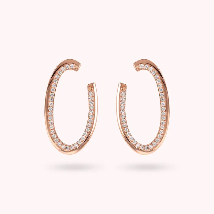Earrings Bronzallure Orecchini Pendenti Ovali con Cubic Zirconia