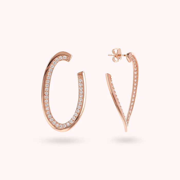 Earrings Bronzallure Orecchini Pendenti Ovali con Cubic Zirconia