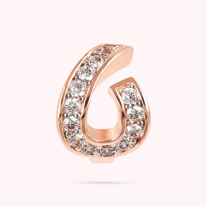 Earrings Bronzallure Orecchino a Lobo con Lettera Pav in Cubic Zirconia