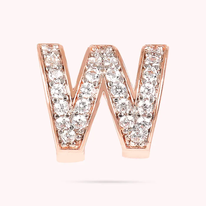 Earrings Bronzallure Orecchino a Lobo con Lettera Pav in Cubic Zirconia
