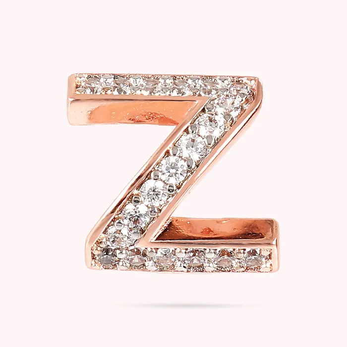 Earrings Bronzallure Orecchino a Lobo con Lettera Pav in Cubic Zirconia