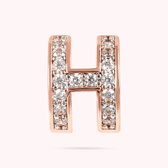 Earrings Bronzallure Orecchino a Lobo con Lettera Pav in Cubic Zirconia