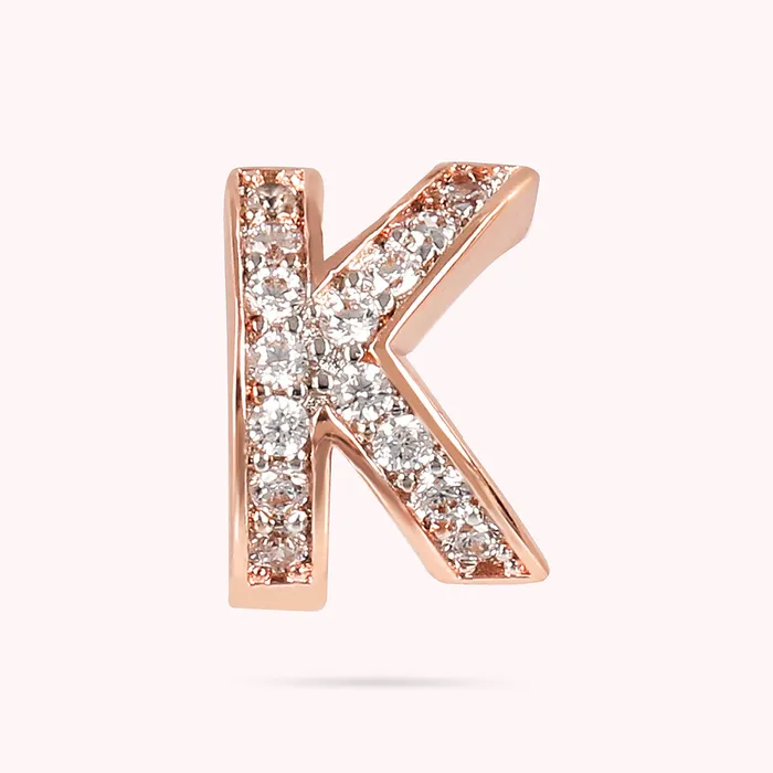 Earrings Bronzallure Orecchino a Lobo con Lettera Pav in Cubic Zirconia