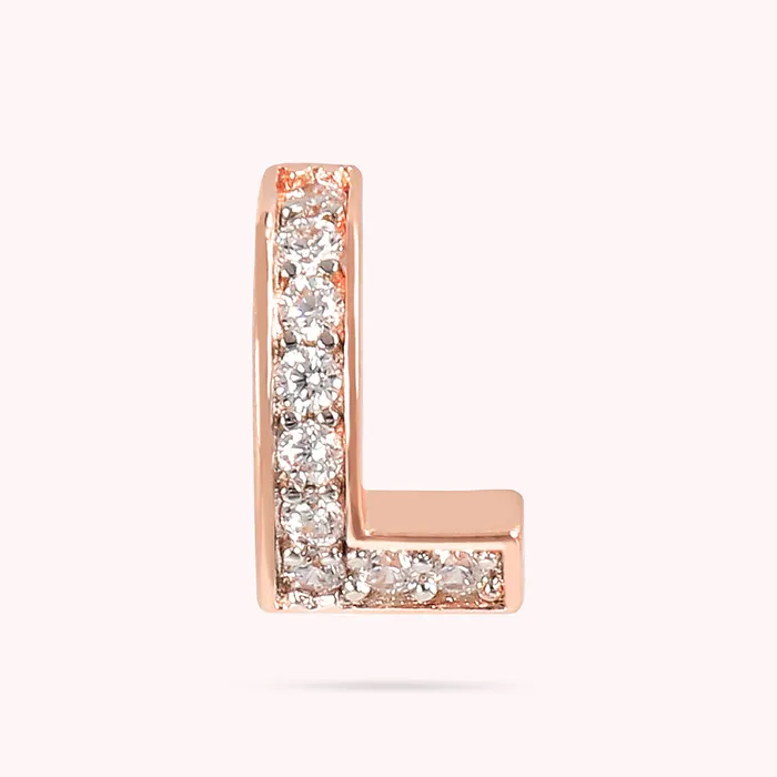 Earrings Bronzallure Orecchino a Lobo con Lettera Pav in Cubic Zirconia