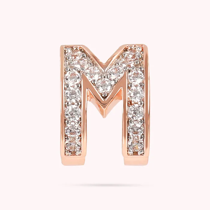 Earrings Bronzallure Orecchino a Lobo con Lettera Pav in Cubic Zirconia