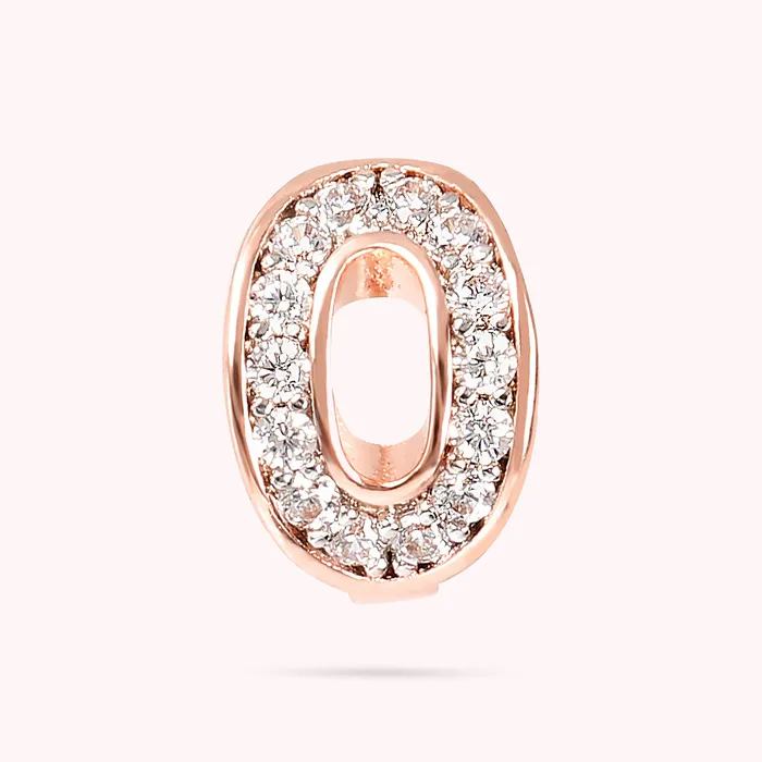 Earrings Bronzallure Orecchino a Lobo con Lettera Pav in Cubic Zirconia
