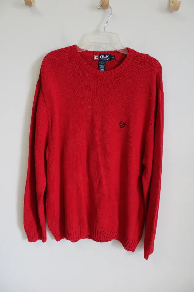 Earrings Chaps Chaps Red Knit Sweater L