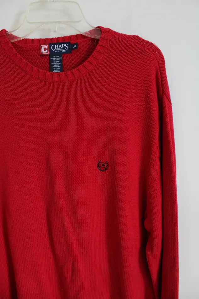 Earrings Chaps Chaps Red Knit Sweater L
