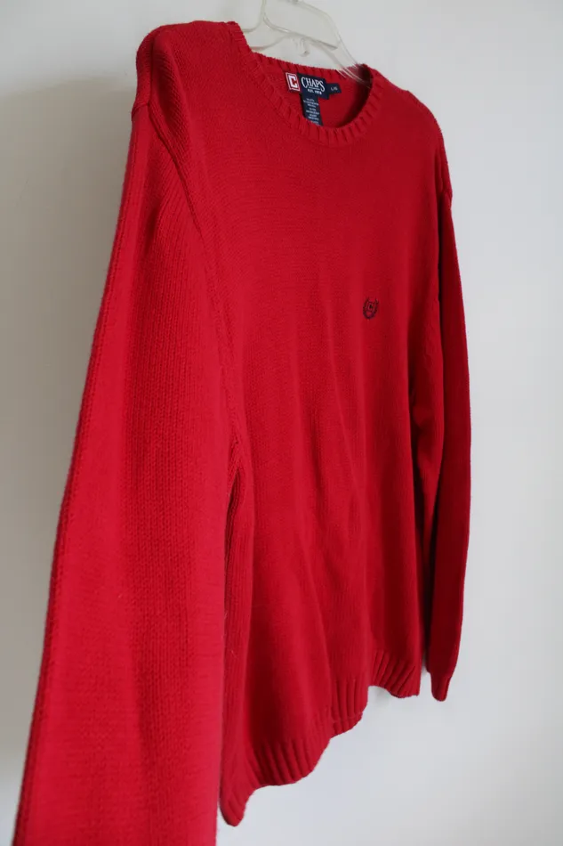 Earrings Chaps Chaps Red Knit Sweater L