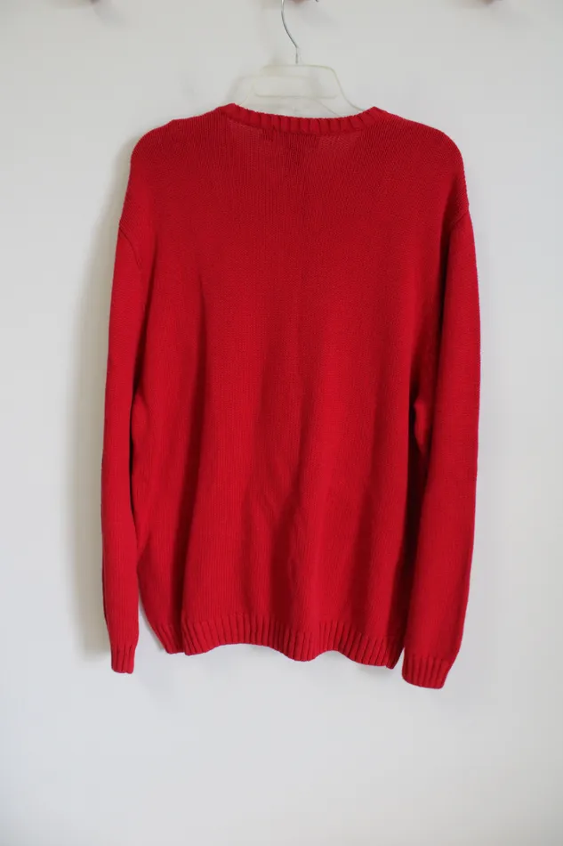 Earrings Chaps Chaps Red Knit Sweater L