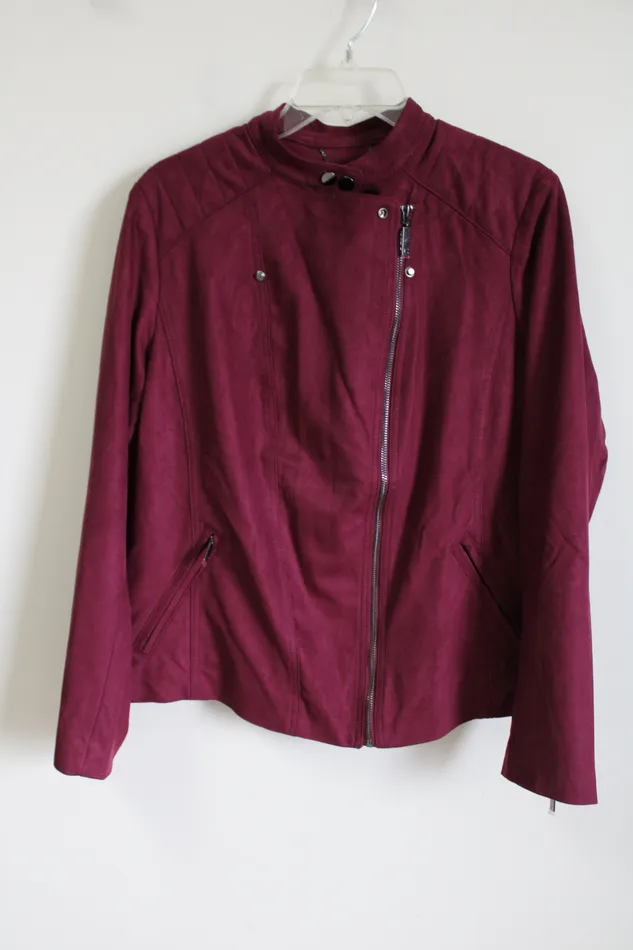 Earrings Chicos NEW Chicos Maroon Sueded Jacket 2 L12