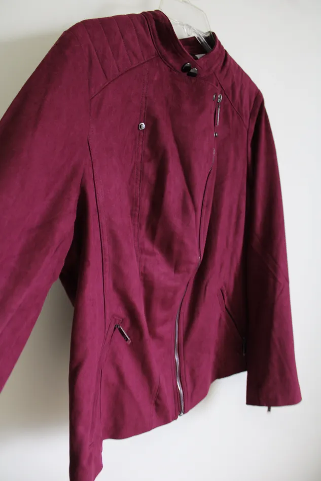 Earrings Chicos NEW Chicos Maroon Sueded Jacket 2 L12