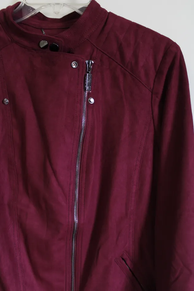 Earrings Chicos NEW Chicos Maroon Sueded Jacket 2 L12