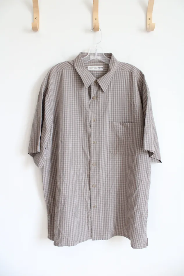 Earrings Eighty Eight USA Eighty Eight USA Brown Plaid Button Down Shirt XL