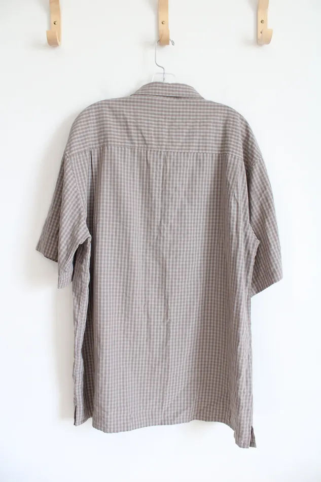 Earrings Eighty Eight USA Eighty Eight USA Brown Plaid Button Down Shirt XL
