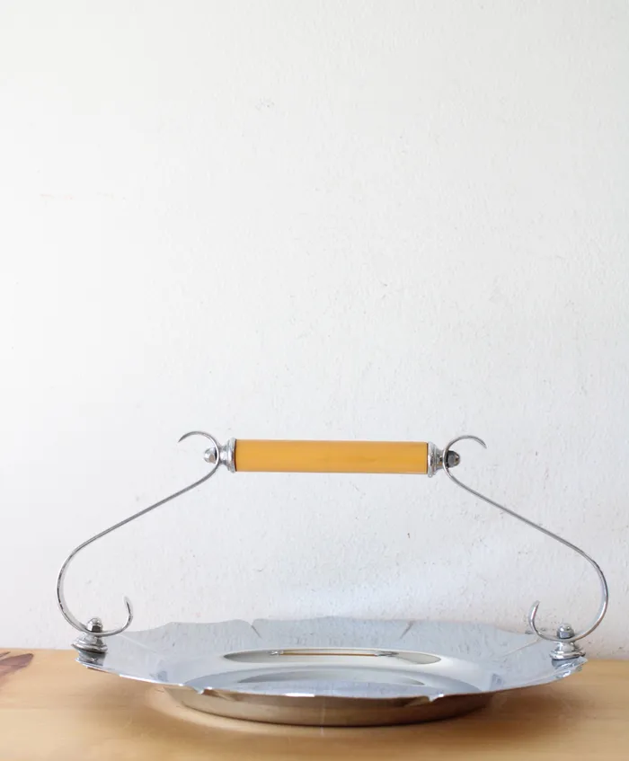 Earrings Farber Shlevin Farber Shlevin Stainless Steel Handled Serving Plate Earrings Farber Shlevin Farber Shlevin Stainless Steel Handled Serving Plate