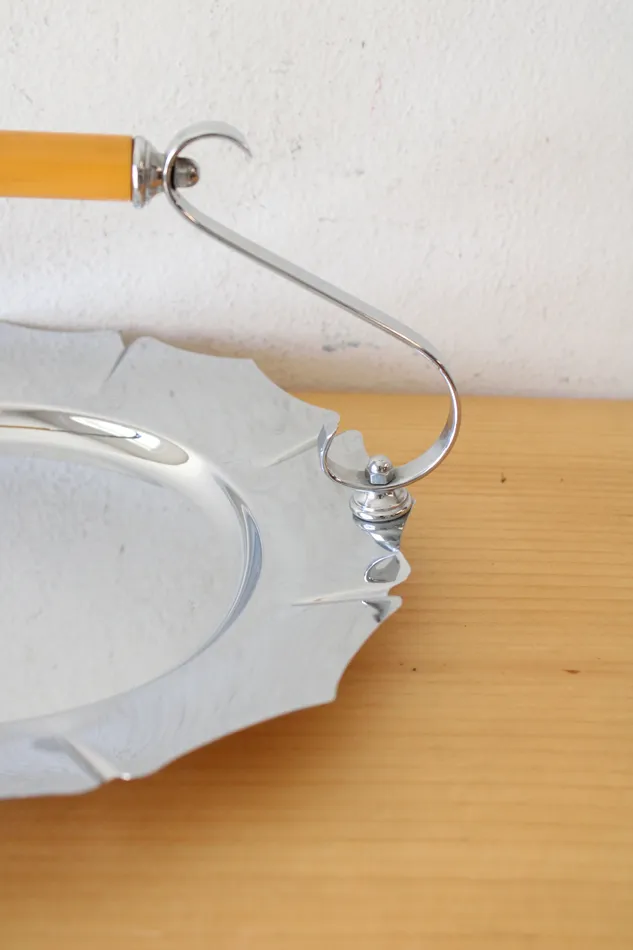 Earrings Farber Shlevin Farber Shlevin Stainless Steel Handled Serving Plate