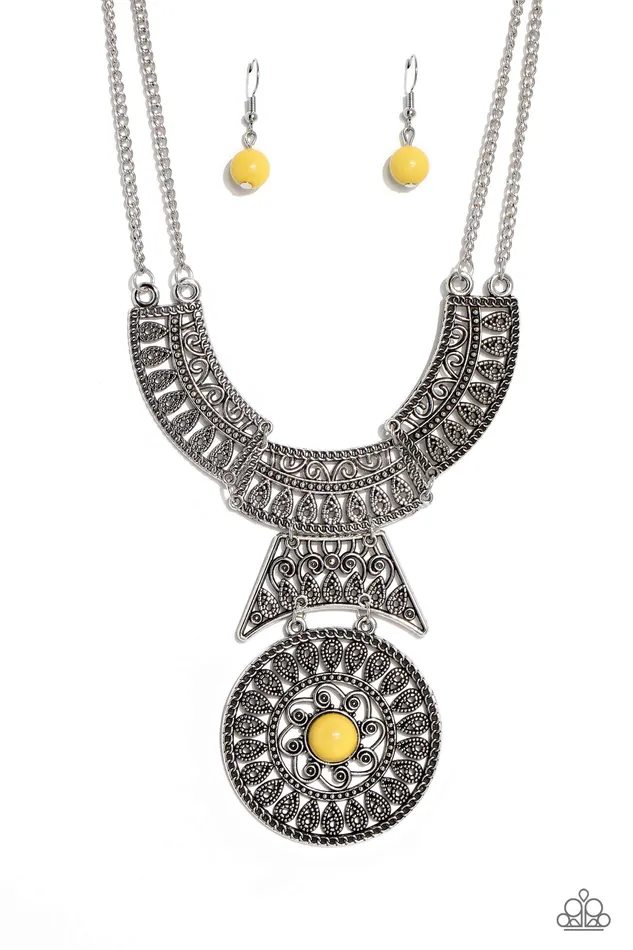 Earrings Fetching Filigree Yellow Paparazzi Accessories