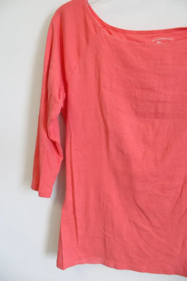Earrings GH Bass Co GH Bass Co Pink 34 Length Sleeves Shirt M
