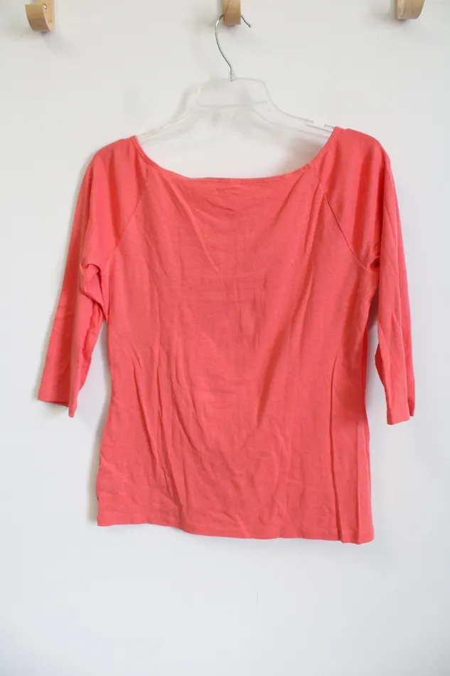 Earrings GH Bass Co GH Bass Co Pink 34 Length Sleeves Shirt M