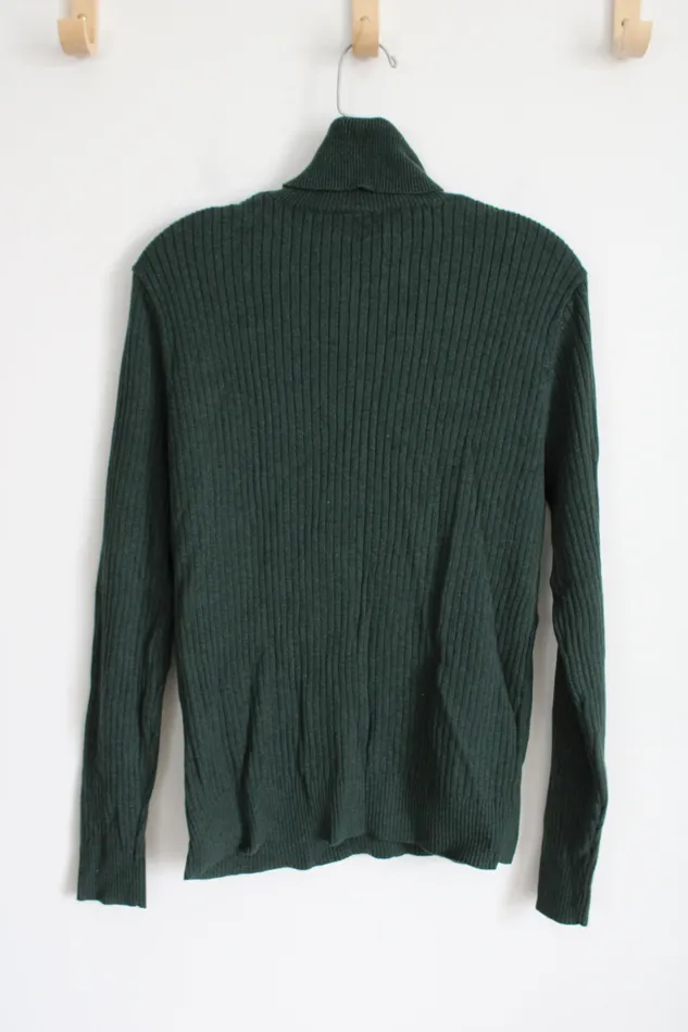 Earrings Gap Vintage Dark Gray Ribbed Turtleneck Sweater M Gap