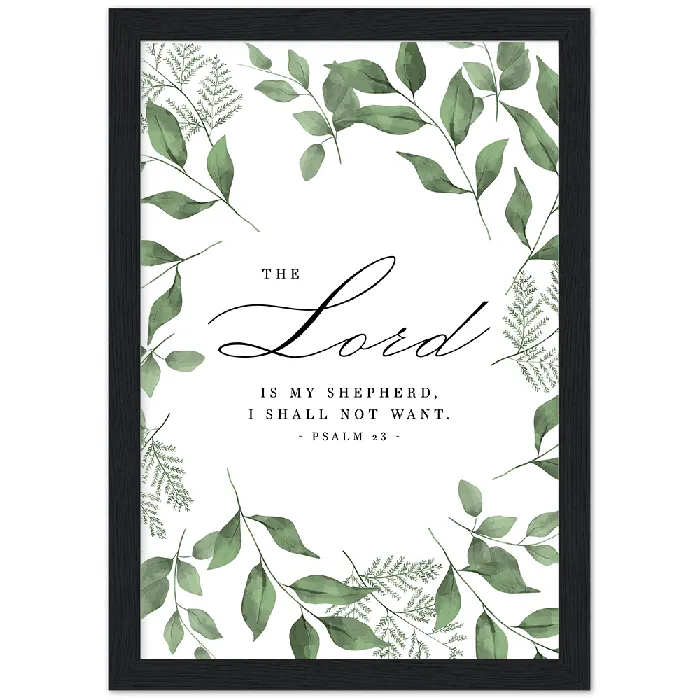 Earrings Gelato Psalm 23 Leaves Border Matte Poster Wooden Frame A4