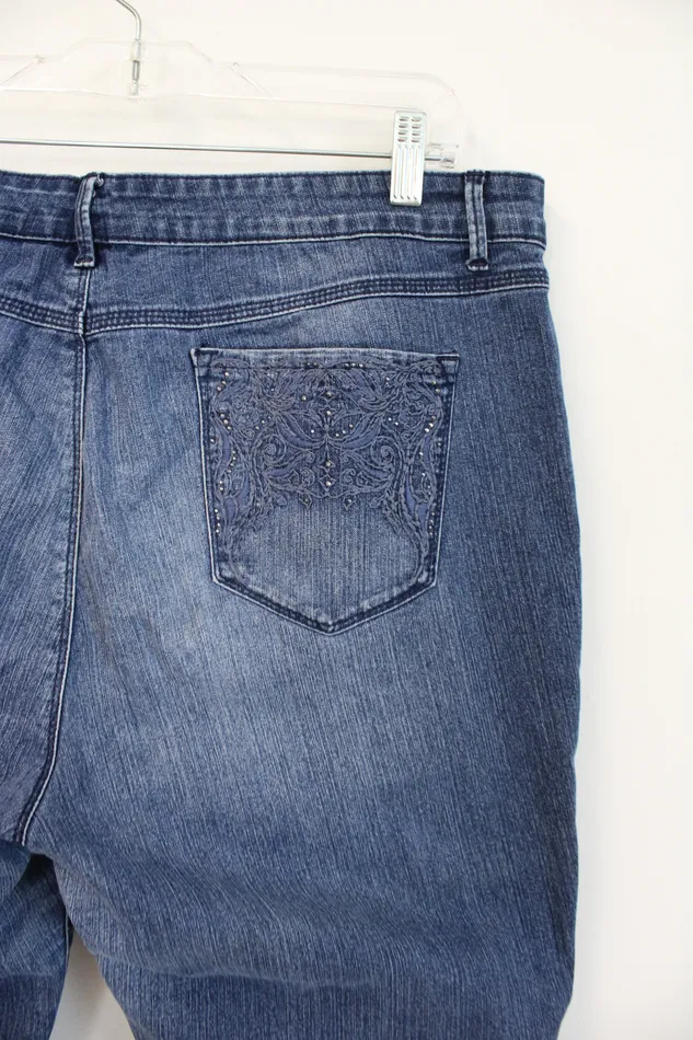 Earrings Gloria Vanderbilt Gloria Vanderbilt Embroidered Sequined Pocket Jordyn Jean Capris 16
