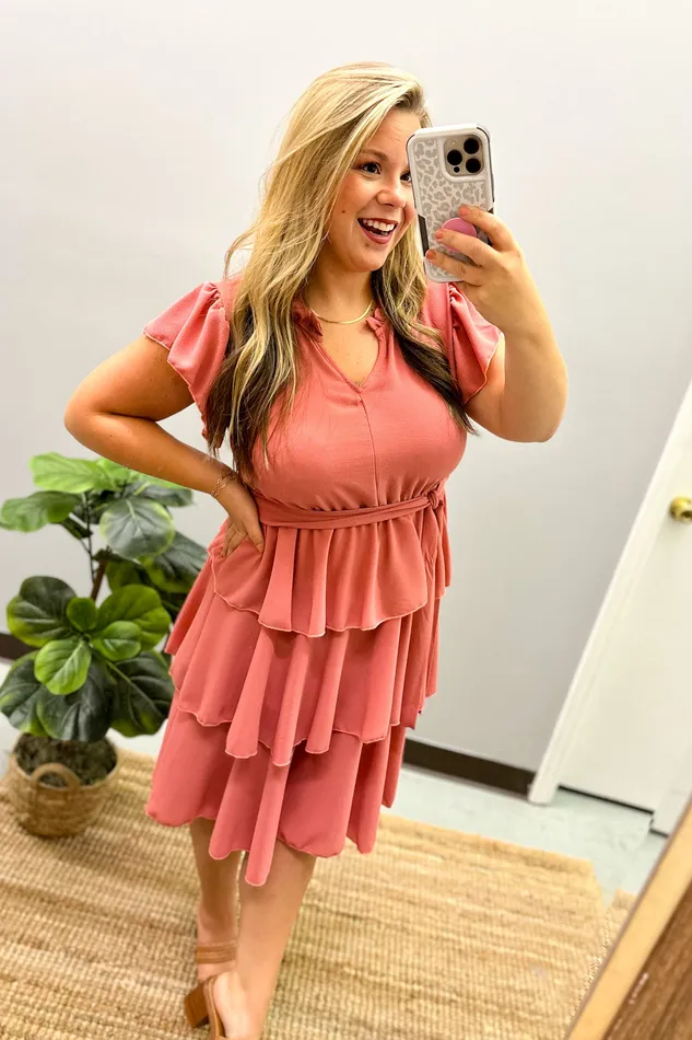 Earrings Haptics Sweet Charmer Ruffle Dress Mauve