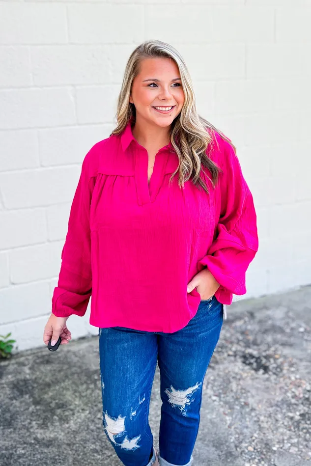 Earrings Haptics Worth The While Top Magenta